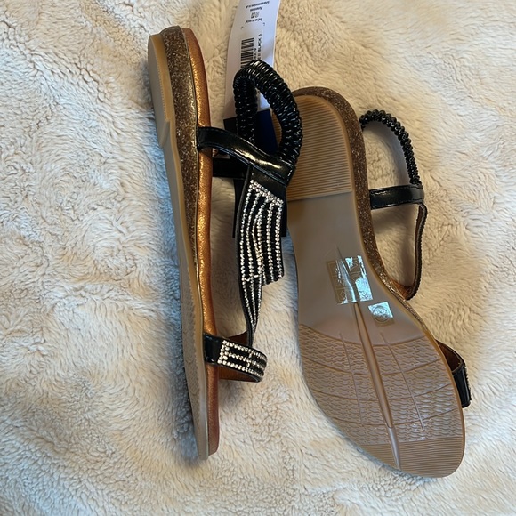 Padded footbed rhinestone sandals - Picture 3 of 6